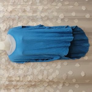 bluheaven large teal sleeveless tunic t-shirt dress